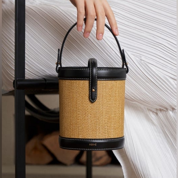 Herve Mini Bucket Bag Raffia Korean w concept - Picture 1 of 9